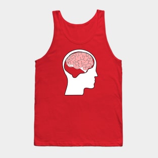 Look Forward, Think Back - Reversed Brain -pink white Tank Top